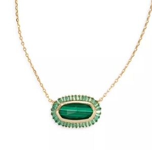 Kendra Scott Gold Baguette Elisa Emerald Mix Pendant Necklace